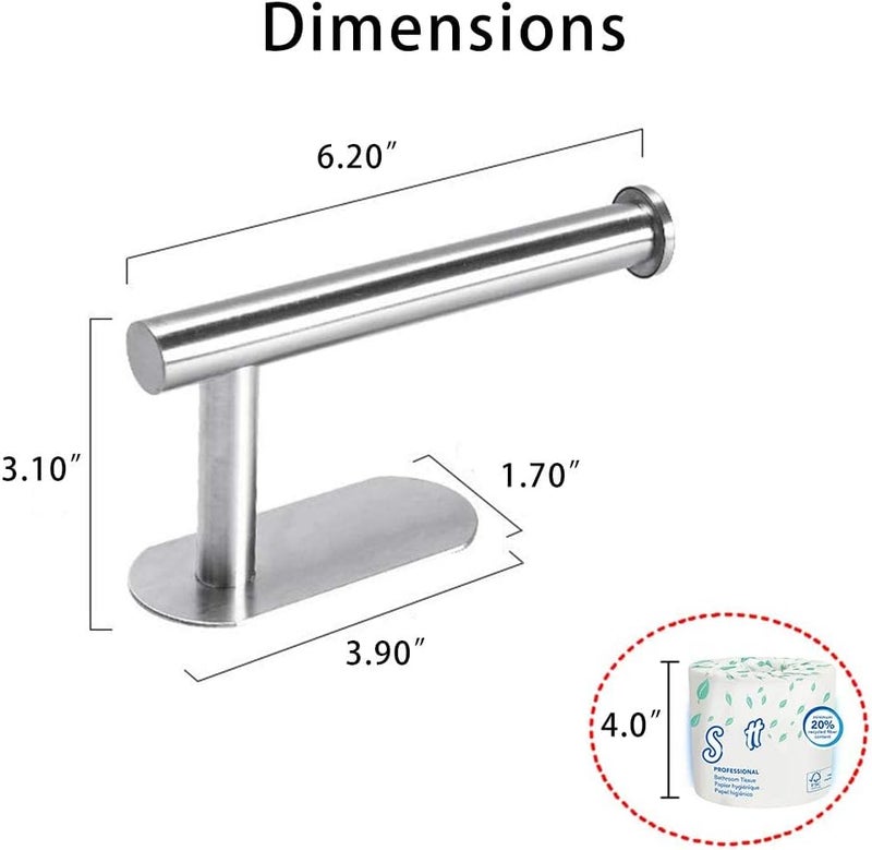 DGWHYC 3M Toilet Paper Holder no Drilling for Bathroom and Washroom, SUS304 Stainless Steel Brushed Nickel (Silver), DG-TPA22 - Image 2